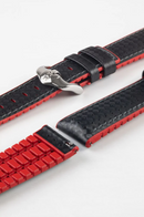 Hirsch Ayrton 小牛皮錶帶 Watch Strap 黑紅色 22mm