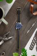 Hirsch Ayrton 小牛皮錶帶 Watch Strap 黑黃色 22mm