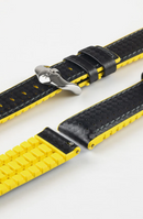 Hirsch Ayrton 小牛皮錶帶 Watch Strap 黑黃色 22mm