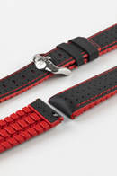 Hirsch Robby 小牛皮錶帶 Watch Strap 黑紅色 22mm
