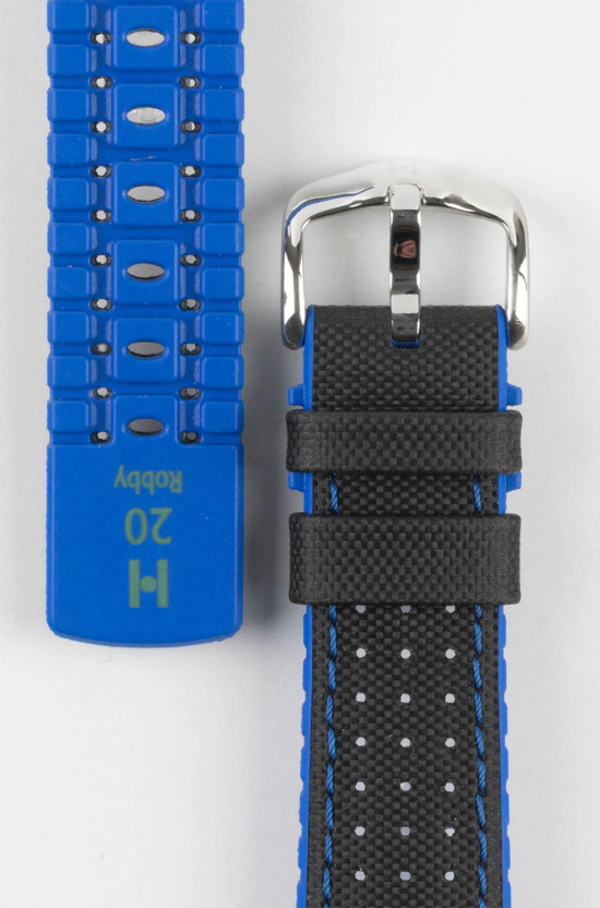 Hirsch Robby 小牛皮錶帶 Watch Strap 黑藍色 22mm