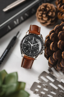 Hirsch CAPITANO Padded Alligator Leather Water-Resistant Watch Strap in GOLD BROWN 鰐魚皮 防水錶帶