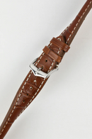Hirsch CAPITANO Padded Alligator Leather Water-Resistant Watch Strap in GOLD BROWN 鰐魚皮 防水錶帶