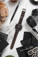 Hirsch CAPITANO Padded Alligator Leather Water-Resistant Watch Strap in BROWN 鰐魚皮 防水錶帶