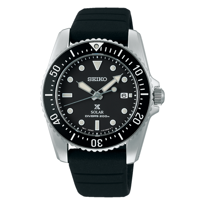 SEIKO Prospex SNE573P1 Compact Solar Diver Scuba 200M Black Dial Watch WARRANTY