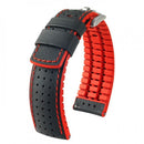 Hirsch Robby 小牛皮錶帶 Watch Strap 黑紅色 22mm