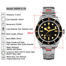 SAN MARTIN SN008-G BB58 PT5000 藍寶石 40mm 陶瓷圈 200M防水 機械錶