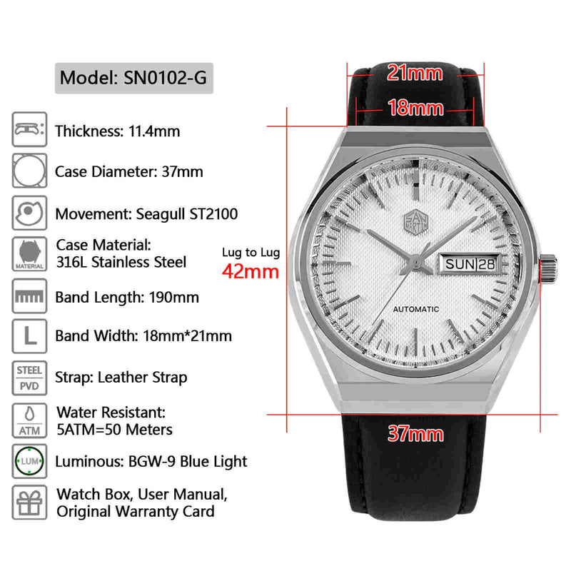 SAN MARTIN SN0102-G Seagull 機械錶