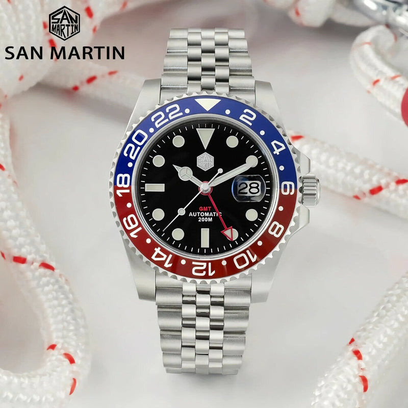 SAN MARTIN SN015-G-GMT 機械錶