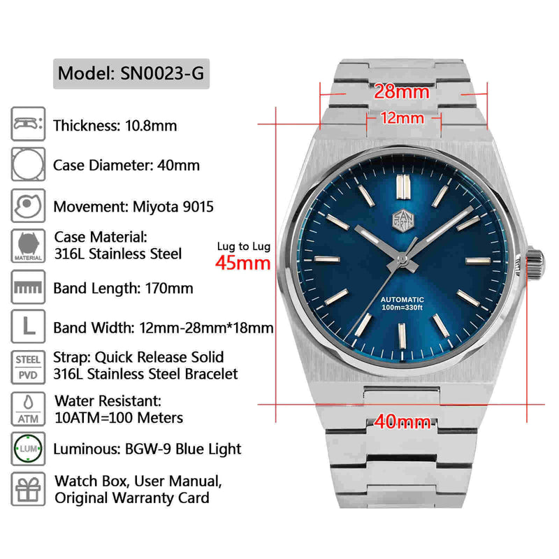 SAN MARTIN SN0023-G Miyota 機械錶