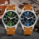 SAN MARTIN SN0108-G2 Automatic Enamel Dial 38.5mm 10ATM BGW-9 Light Pilot Watch