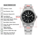 SAN MARTIN SN0034-G-B1 Miyota Automatic Stainless Steel 37mm 10 ATM Pilot Watch