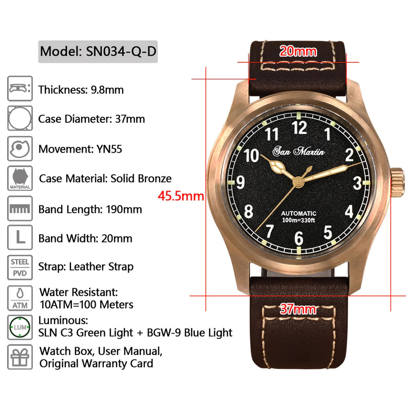 SAN MARTIN SN0034-Q-D  機械錶