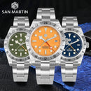 SAN MARTIN SN0054-G-C BB GMT Automatic Stainless Steel 39mm 10ATM Sport's Watch