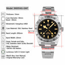 SAN MARTIN SN0054-G BB GMT Automatic Stainless Steel 39mm 10ATM Men Sports Watch