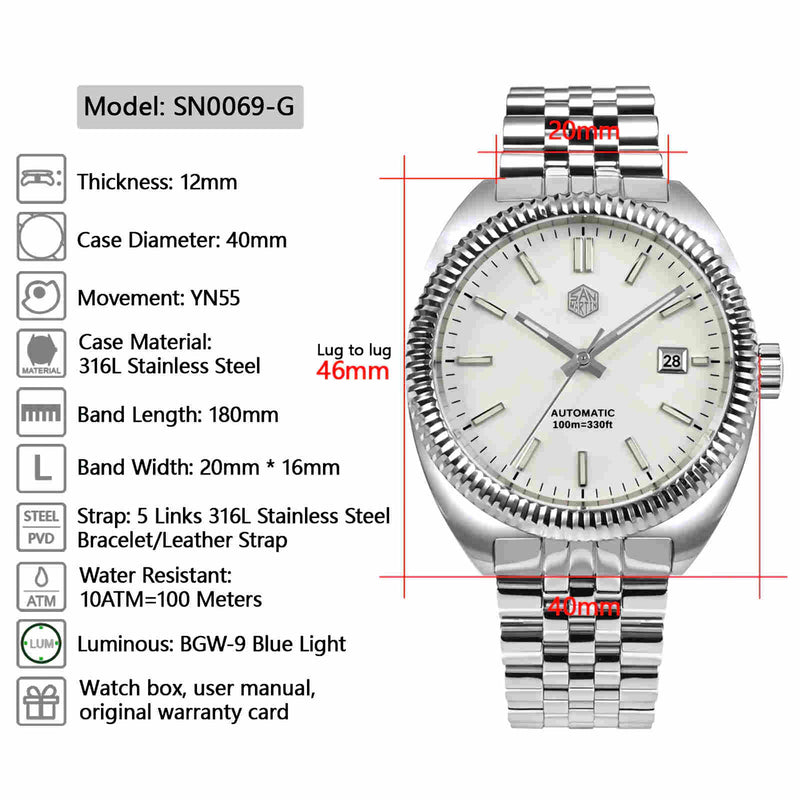 SAN MARTIN SN0069-G 機械錶
