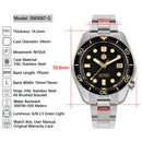 SAN MARTIN SN0087-G MM300 Automatic Gilt Black Dial 44mm 30ATM Men's Diver Watch