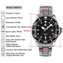 清貨特價 SAN MARTIN SN0009-G TUNA Automatic Stainless Steel 44mm 20 ATM Men's Diver Watch