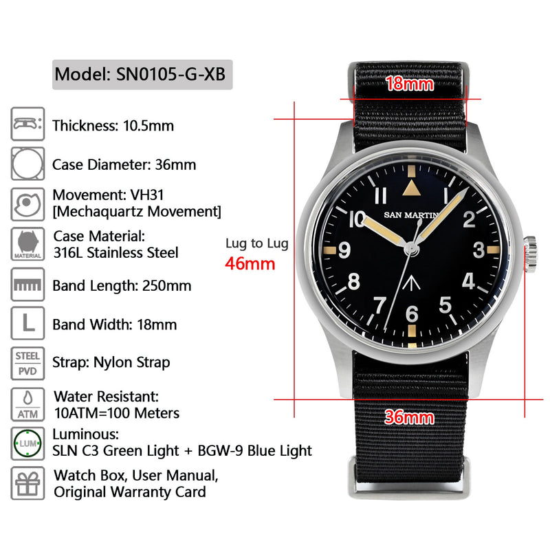 SAN MARTIN SN0105-G-XB 石英錶