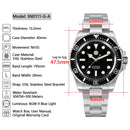 SAN MARTIN SN0111-G-A Automatic Enamel Black Dial 40mm 30ATM Men's Diver Watch