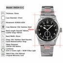 SAN MARTIN SN034-G3 RONDA 6004 Quartz Black Dial 37mm 20ATM Men's Pilot Watch