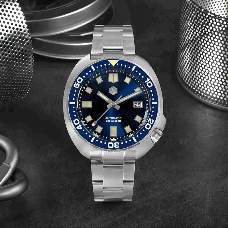 SAN MARTIN SN047-G-B Turtle Diving 機械錶