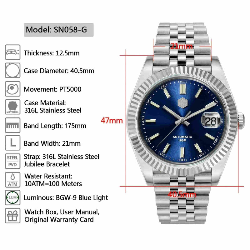 SAN MARTIN SN058-G Classic 機械錶