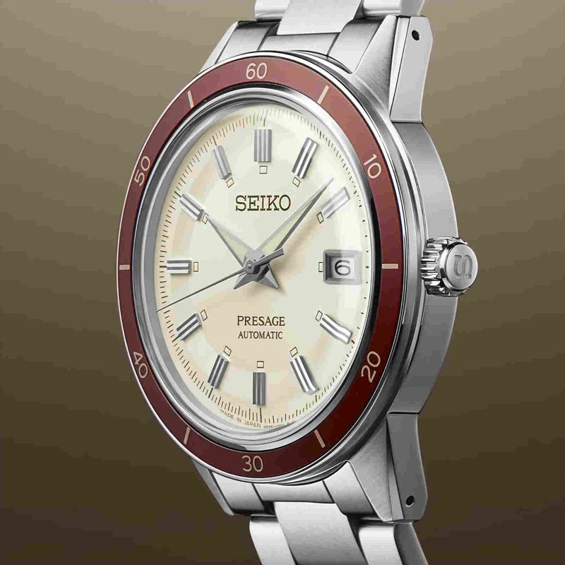 Seiko Presage Style 60’s Ruby SRPH93J1 Automatic Ivory Dial Men Watch WARRANTY