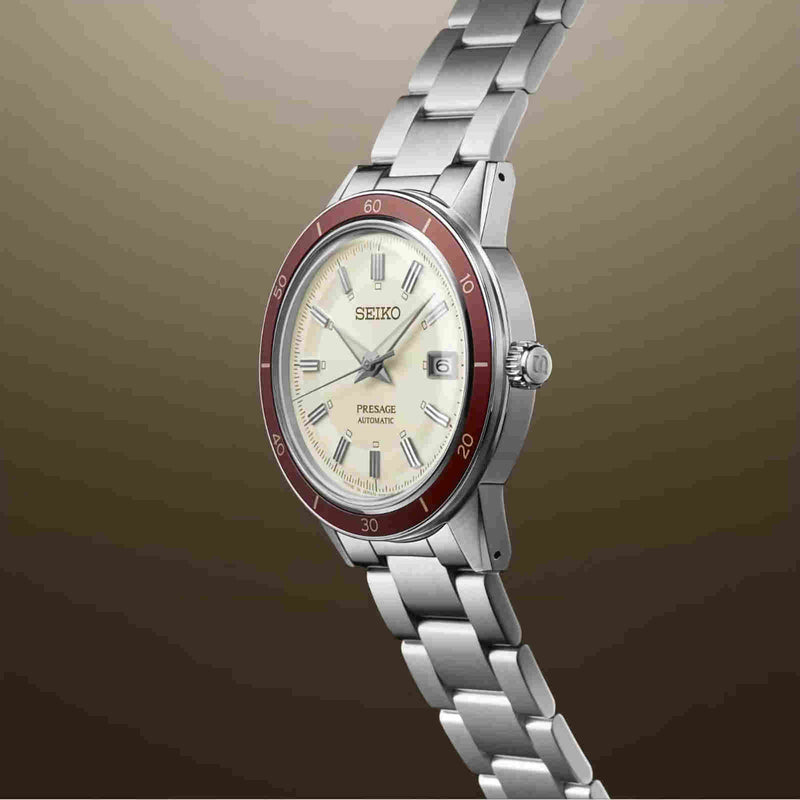 Seiko Presage Style 60’s Ruby SRPH93J1 Automatic Ivory Dial Men Watch WARRANTY